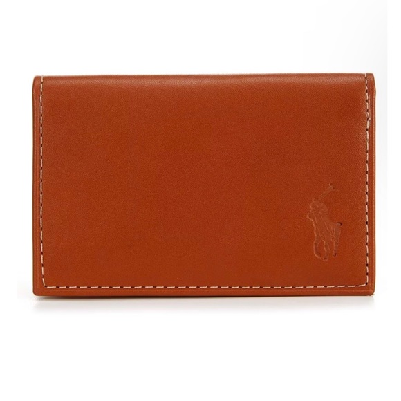 POLO RALPH LAUREN BURNISHED LEATHER CARD WALLET - Picture 5 of 6